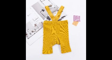 Mini Fashion™ - Handige Schouderbanden - Korte Panty Geel / M (12-24 maanden) | Educatief Speelgoed