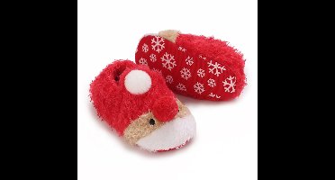 Mini Fashion™ - Kerst Kinder Pantoffels Rood Laag / 21 (0-6 maanden) | Educatief Speelgoed