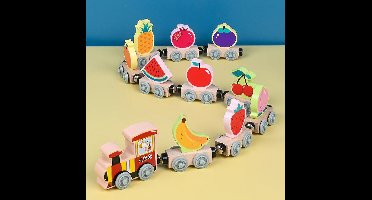 Tiny Express™ – Kleuren & Vormen - Houten Treinspeelgoed Fruit 2 | Educatief Speelgoed