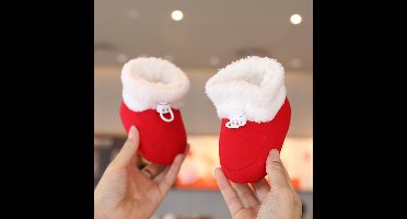Mini Fashion™ - Kerst Kinder Pantoffels Rood Wit 3 / 23 (12-18 maanden) | Educatief Speelgoed