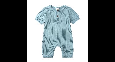 Mini Fashion™ - Luchtig&Ademend - Baby Romper Aqua Blauw / 90 (12-18 maanden) | Educatief Speelgoed