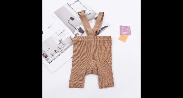 Mini Fashion™ - Handige Schouderbanden - Korte Panty Bruin / M (12-24 maanden) | Educatief Speelgoed