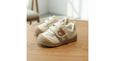 KinderMove– Stevig&Soepel– Klittenband Sneakers met berenmotief Khaki / 17 (6–9 maanden) | Educatief Speelgoed