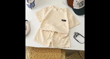 Mini Fashion™ - Zacht&Comfortabel - Top&Short Set Beige / 120 (4-5 jaar) | Educatief Speelgoed