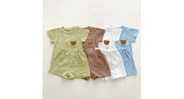Mini Fashion™ - Schattig Beer Design - Zomer Outfit 100 (2-3 jaar) / Groen | Educatief Speelgoed