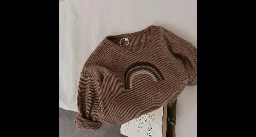 Mini fashion™ - Geschikt Voor Elk Seizoen - Lange Mouwen T-shirt Bruin / 80 (12-18 maanden) | Educatief Speelgoed