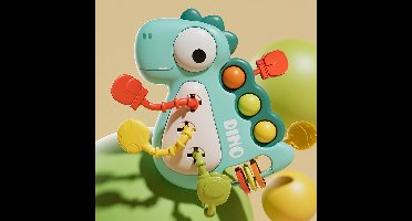 BabyDino– Speels&Bijtbaar– Sensorisch Trek Speelgoed Groen | Educatief Speelgoed