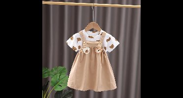 Mini Fashion™ - Speels&Comfortabel - Beertjes Kinder Setje Jurk + T-shirt / 100 (2-3 jaar) | Educatief Speelgoed
