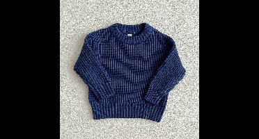 Mini Fashion™ - Super Zachte Stof - Gebreide Sweater Donker Blauw / 86 (12-18 maanden) | Educatief Speelgoed