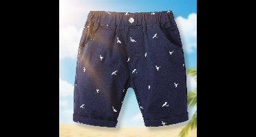 CoolKiddo– Fris en comfortabel – Korte broek met Dino ontwerp Navy Blue / 100 (2–3 jaar) | Educatief Speelgoed