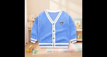 CozziWear– Warm&Trendy– Gebreid Vest met Beertjes Blauw / 90 (2 jaar) | Educatief Speelgoed