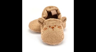 Mini Fashion™ - Anti-slip Zolen - Slofjes Bruin - Konijn / 18 (12-18 maanden) | Educatief Speelgoed