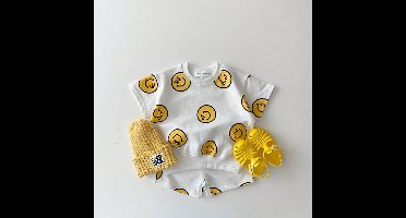 Mini Fashion™ - Smiley Kinder outfit Wit / 86 (12-18 maanden) | Educatief Speelgoed