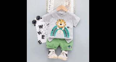 Mini Fashion™ - Leeuw opdruk - Jongens Zomerset Grijs / 90 | Educatief Speelgoed