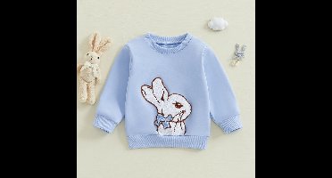 LittleBunny– Comfortabel en stijlvol – Paas-trui Blauw / 90 (12–18 maanden) | Educatief Speelgoed