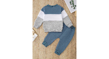 KidoFlex– Casual&Comfortabel– Sweatshirt met Joggingbroek Blauw / 100 (2–3 jaar) | Educatief Speelgoed
