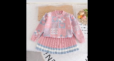Mini Fashion™ - Zacht en Comfortabel - Sweater Set Roze / 86 ( 1 jaar) | Educatief Speelgoed
