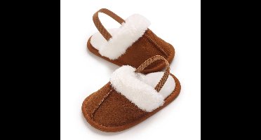 Mini Fashion™ - Zachte Zolen - Kinder Sloffen Bruin / 20 (6-12 maanden) | Educatief Speelgoed