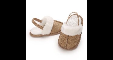 Mini Fashion™ - Zachte Zolen - Kinder Sloffen Apricot / 18 (0-6 maanden) | Educatief Speelgoed