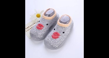 Mini Fashion™ - Slip Vaste Zool - Schoen Sokken Grijs / 20/21 (12-18 maanden) | Educatief Speelgoed