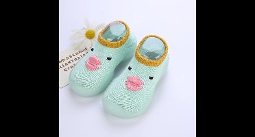 Mini Fashion™ - Slip Vaste Zool - Schoen Sokken Licht Groen / 18/19 (6-12 maanden) | Educatief Speelgoed