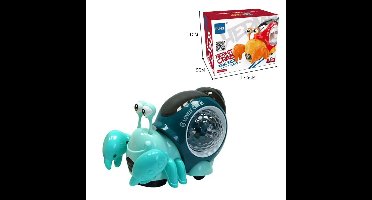 Music Snail™ -  Lichtgevend Speelmaatje - Speelgoed Slak&Krab Krab Blauw | Educatief Speelgoed