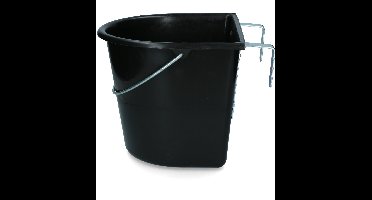 vPlast Voerbak met haken & hengsel 15 l Zwart