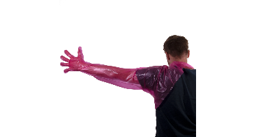 Wegwerp handschoen Schoudermodel roze