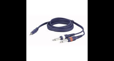 DAP Audio FL313 mini-jack 3.5mm - 2x jack mono verloopkabel 3 meter