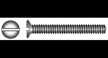 Marinetech 9096345  30 Metaalschroef + Moer PK Zaagsnede M5X30 (6stk) Din963
