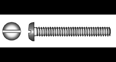 Marinetech Metaalschroef CK M3x20 + moer / Zaagsnede (8 stuks) DIN84