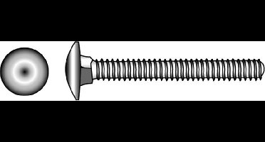 Marinetech Slotbout met Moer M6x25 (4 stuks) DIN603
