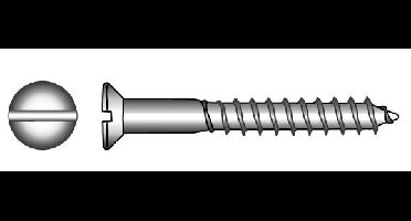 Marinetech 9009745  30 Houtschroef PK/Zaagsnede 5x30 (4stk) DIN97