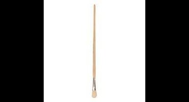 Master Lyonpenseel Plat No.8 wit haar, ongelakte houten steel