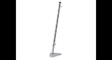 Talamex Vlaggenstok chroom 35 cm met dekvoet