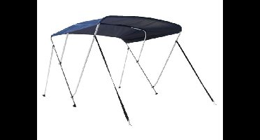 Talamex Biminitop DeLuxe 3 boog aluminium met navy blauw doek, 155-168 cm