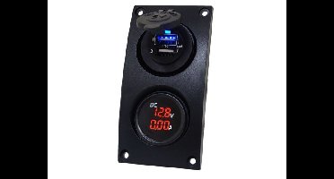 Talamex Curved add-on paneel dubbel USB&Volt/ampere meter