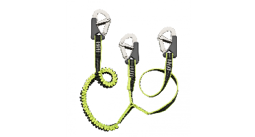 Plastimo Veiligheidslijn dubbel, 3-haaks 1 mtr niet-elastisch + 1-1,5 mtr elastisch