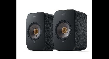 Kef LSX II set in zwart all-in-one actieve luidsprekersysteem.