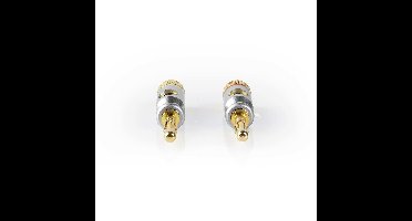 Nedis Banaanstekkers, 2 stuks met vergulde contacten