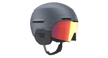 Scott Blend Plus LS Skihelm met Geïntegreerde Skibril - Blauw, M (55-59 cm)