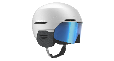 Scott Blend Plus LS Skihelm met Geïntegreerde Skibril - Wit, M (55-59 cm)