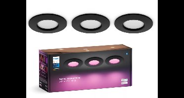 Philips Hue WCA Slim Recessed Light S 3 pack in het zwart, inbouw spots