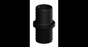 TruDesign Verbinder 38 mm / 38 mm slangverbinder met 2 tule einden zwart kunststof