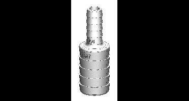 TruDesign Verbinder 25 mm - 13 mm versmaller met 2 tule einden wit kunststof