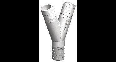 TruDesign Verbinder Y-stuk 32 mm slangverbinder met 3 tule einden Y-stuk wit kunststof