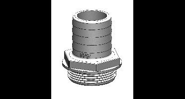 TruDesign Aquavalve 1 1/2 inch BSP buitendraad met 38 mm slangtule wit kunststof
