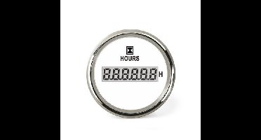 Hollex Urenteller digitaal 12/24 Volt wit/RVS