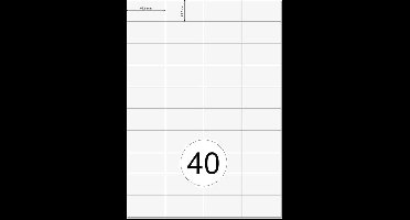 Huismerk A4 Stickervellen voor pakketten en brieven | 52.5 mm x 29.7 mm | Wit - 40 Stickers per Vel - 100 stuks per verpakking