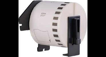 Huismerk Label Tape Geschikt voor Brother DK-44205 | 62 mm x 30.48 m | Zwart op Wit - 1 stuk